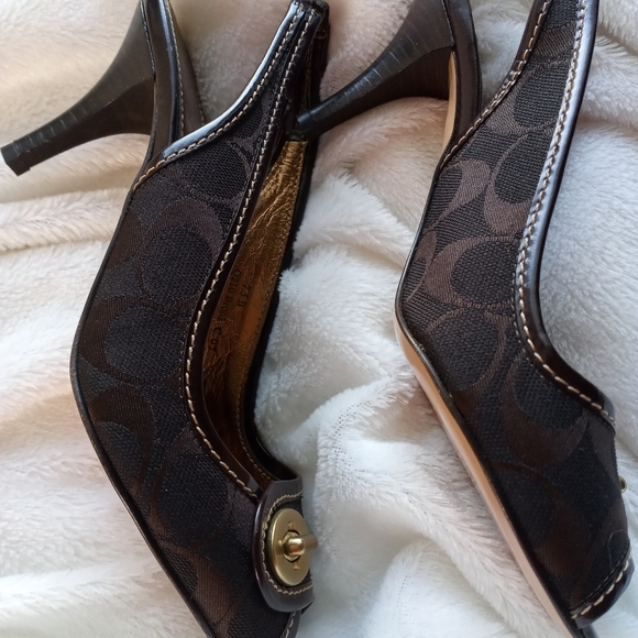 Coach Shoes - Coach brown slingback heels(7.5)